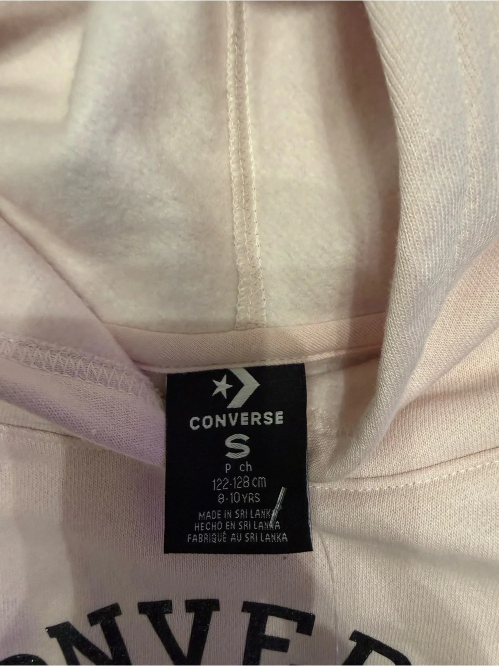 Kids small 8/10 Converse Chuck Taylor All Star Pink Hoodie with Leopard Star